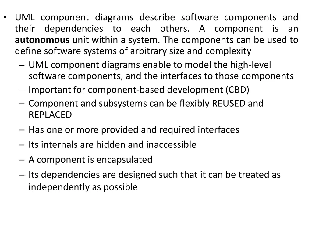 uml component diagrams describe software