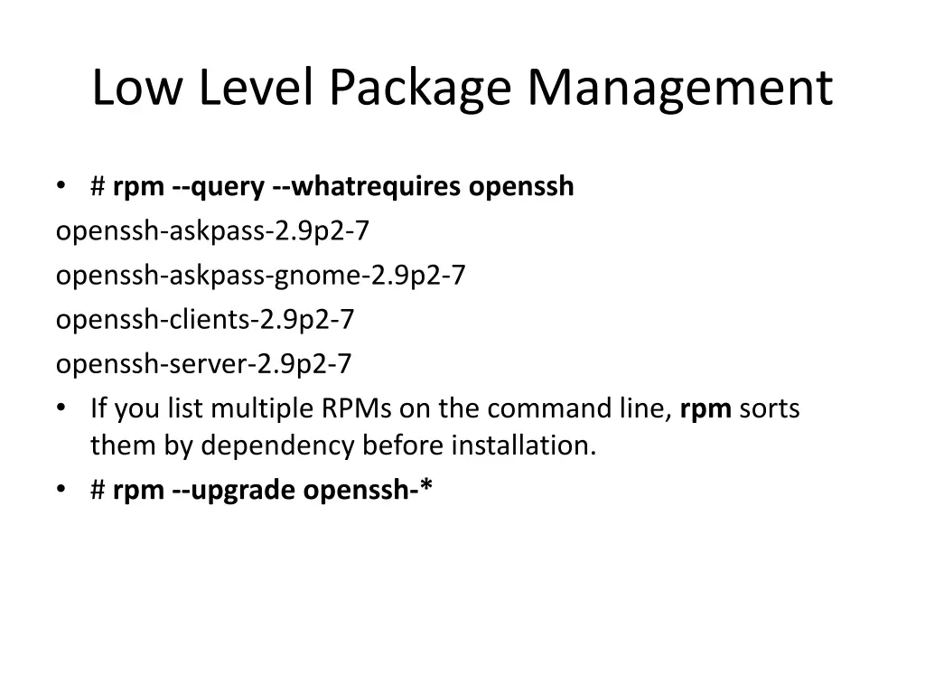 low level package management 2