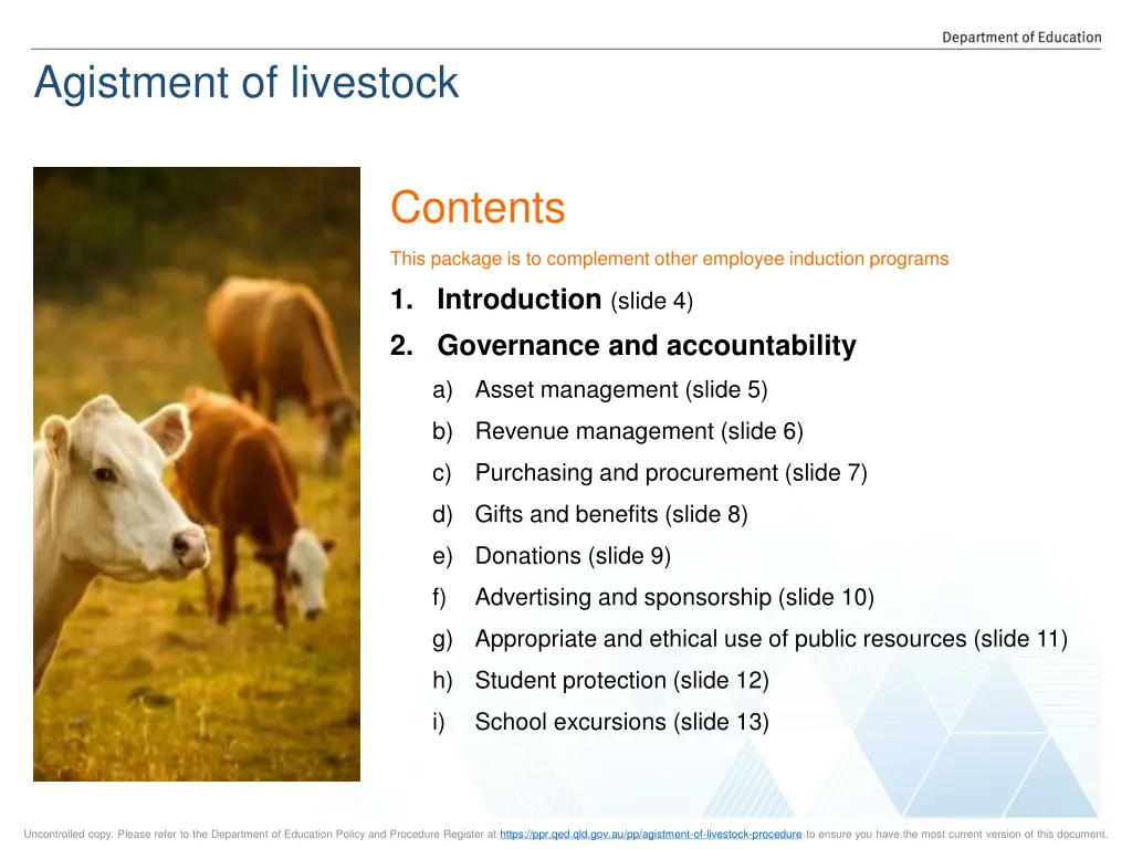 agistment of livestock