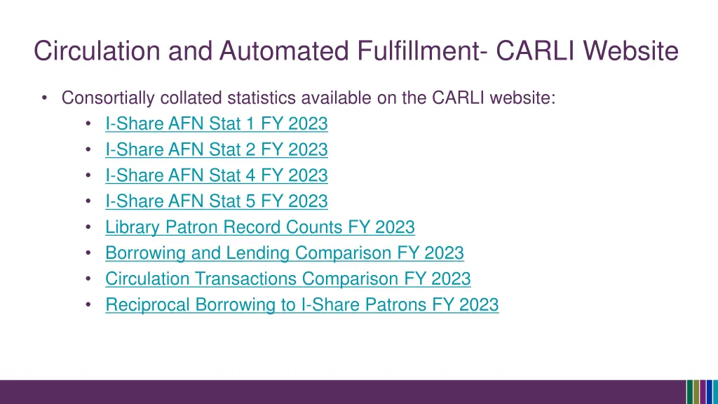 circulation and automated fulfillment carli