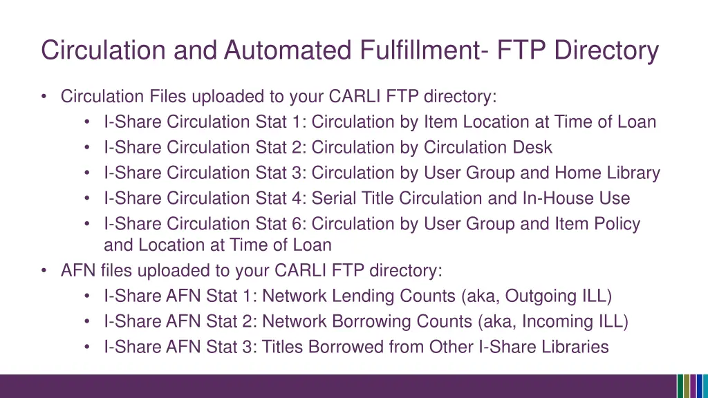 circulation and automated fulfillment