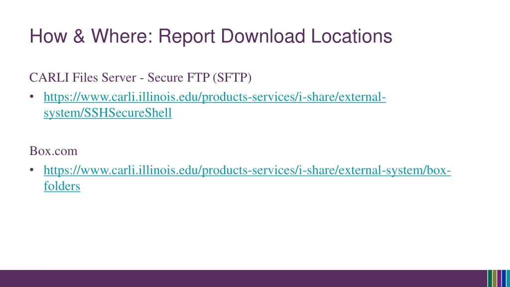 how where report download locations