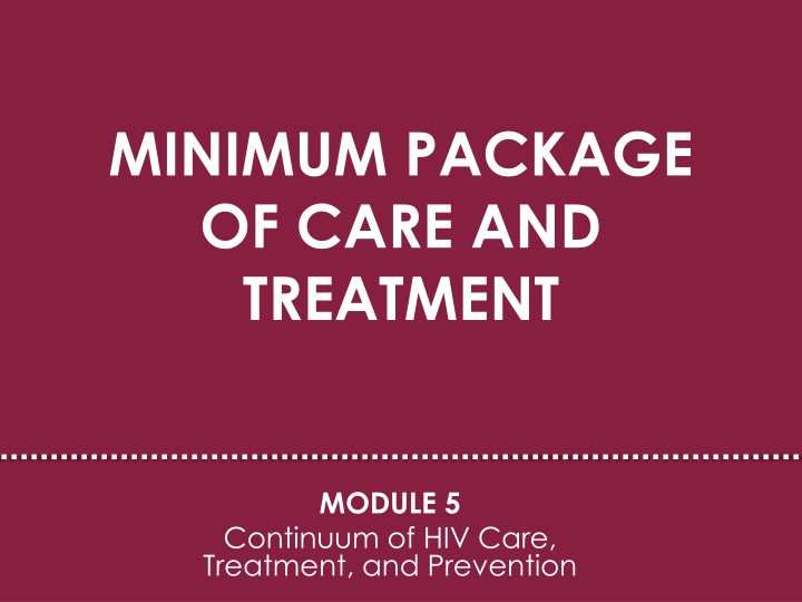 minimum package of care and treatment