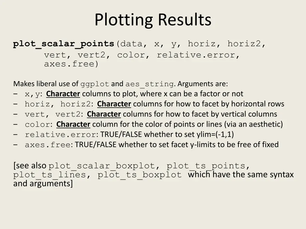 plotting results