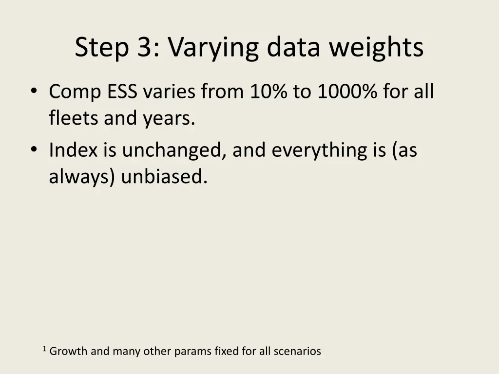 step 3 varying data weights