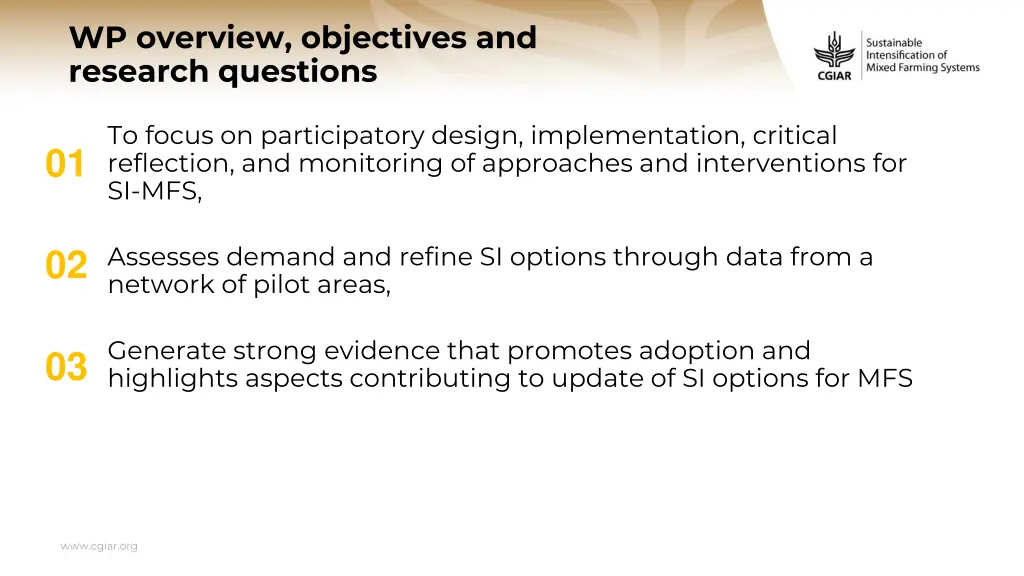 wp overview objectives and research questions