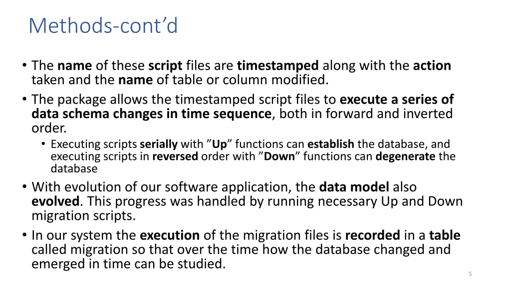 methods cont d