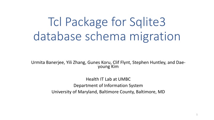 tcl package for sqlite3 database schema migration