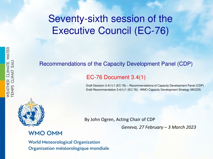 seventy sixth session of the executive council