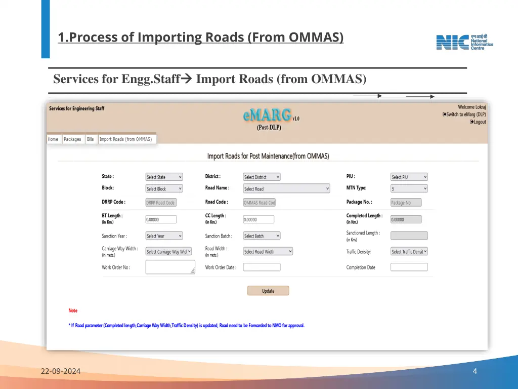 1 process of importing roads from ommas