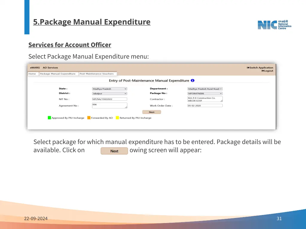 5 package manual expenditure