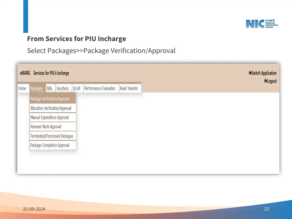 from services for piu incharge select packages