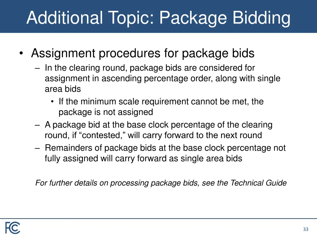 additional topic package bidding 2