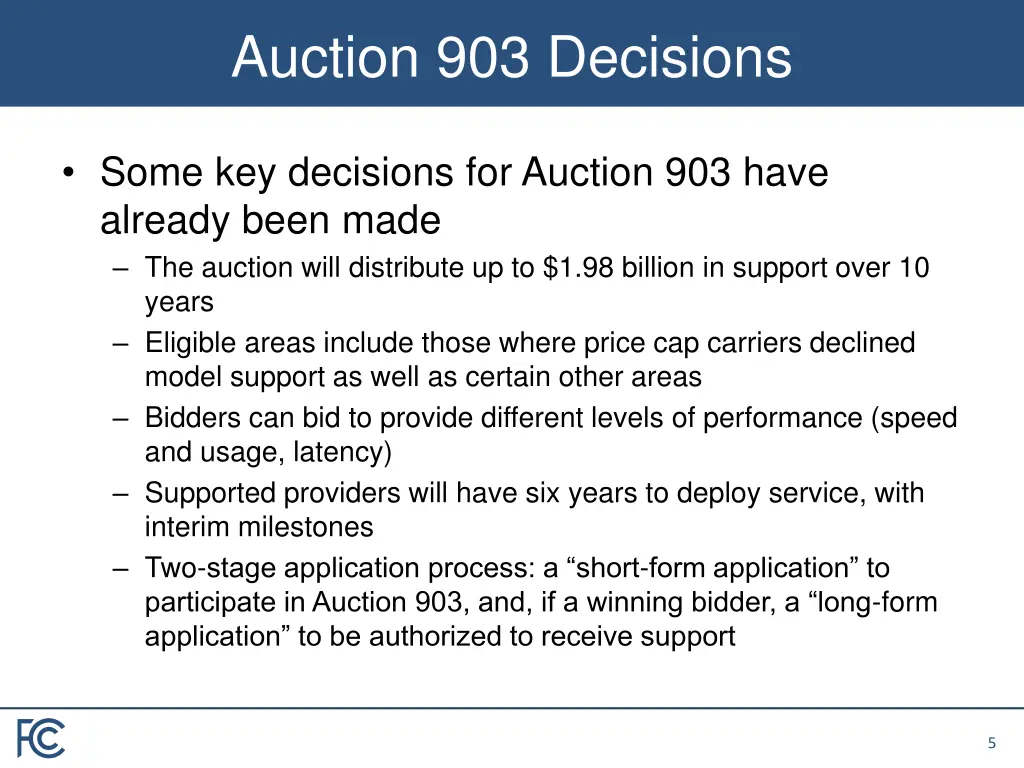 auction 903 decisions