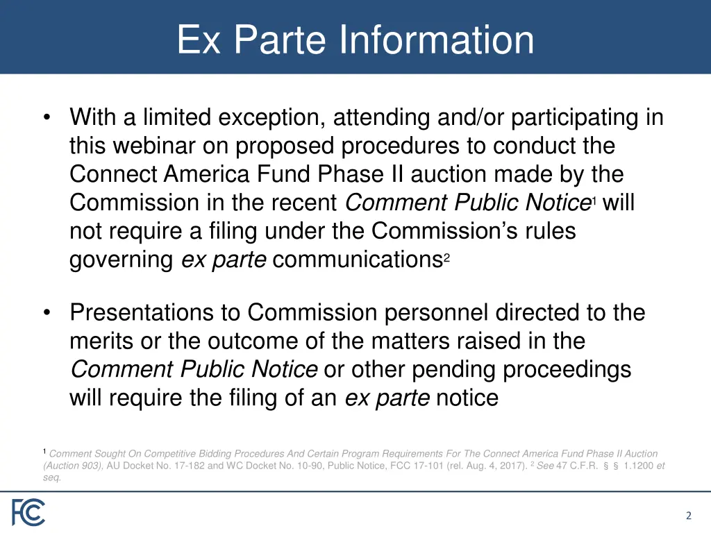 ex parte information