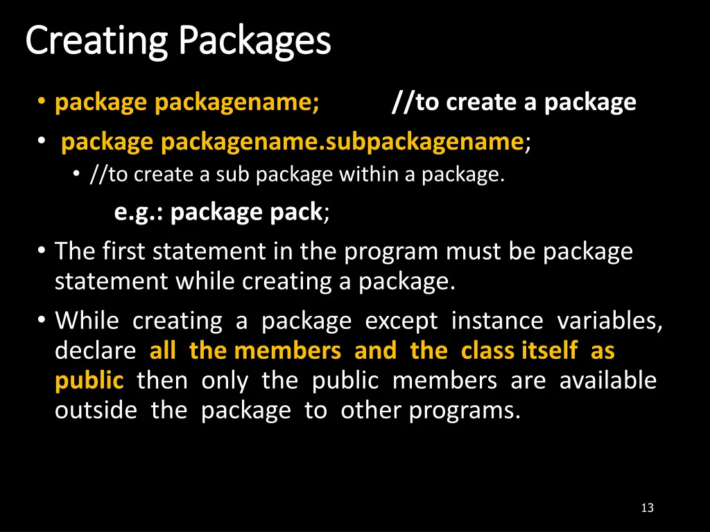 creating packages creating packages