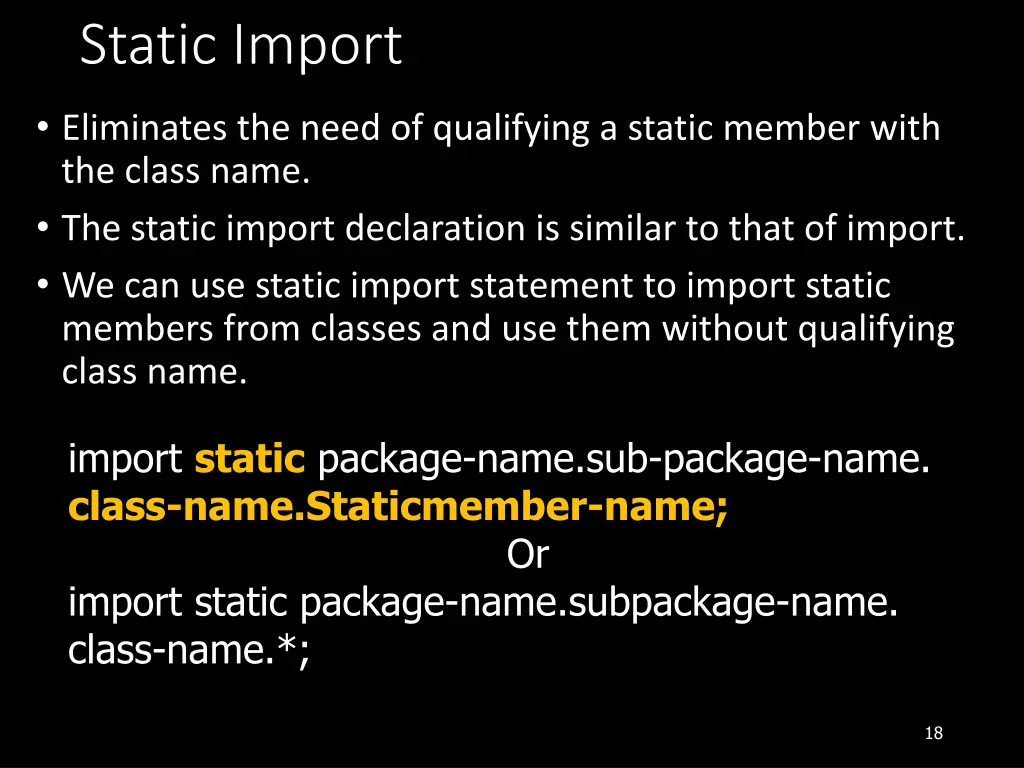 static import