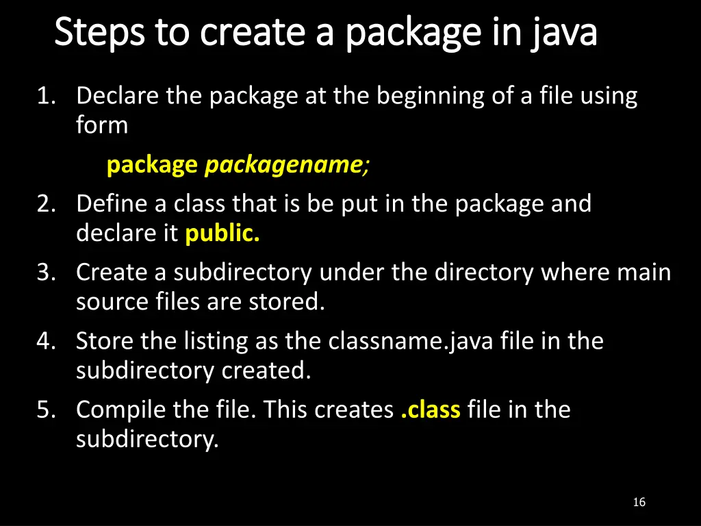 steps to create a package in java steps to create