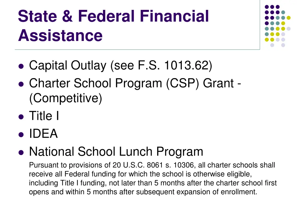 state federal financial assistance