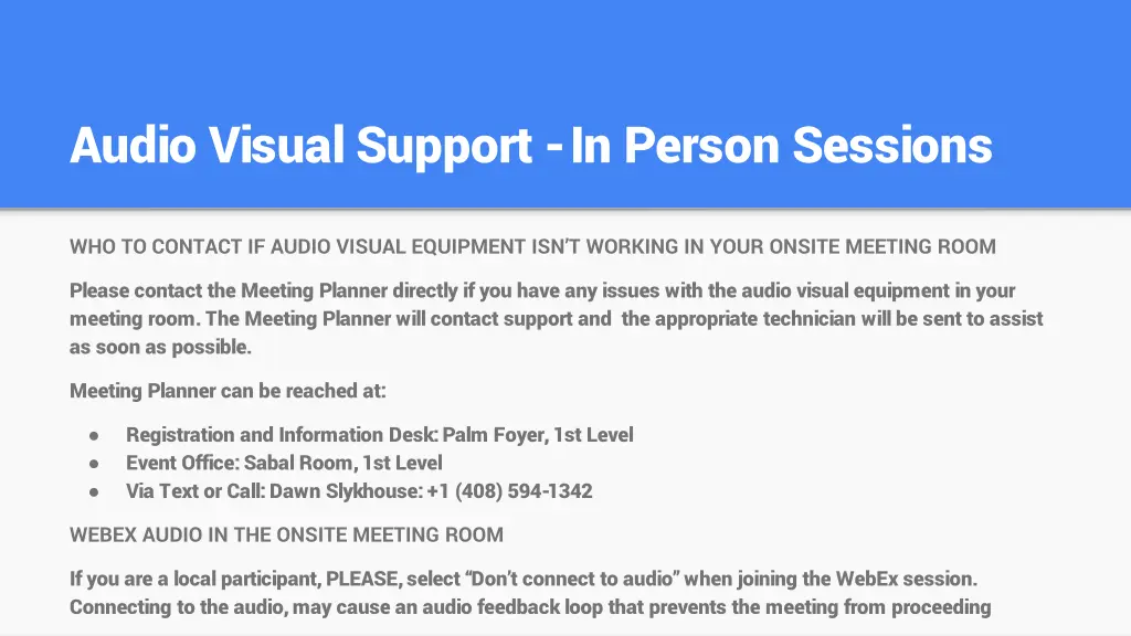 audio visual support in person sessions