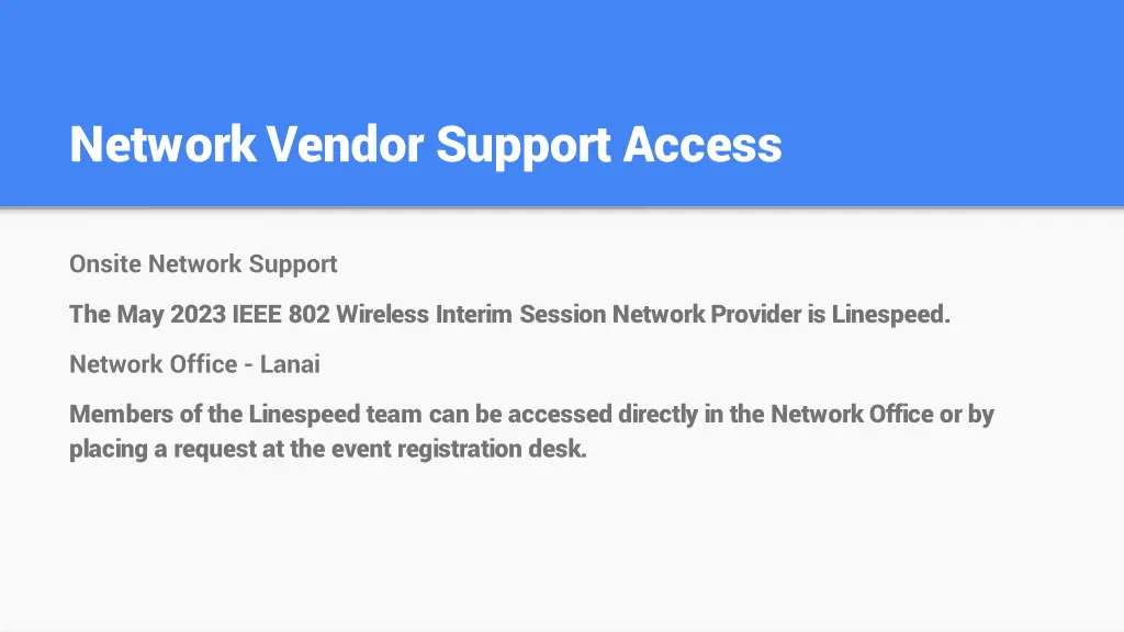 network vendor support access