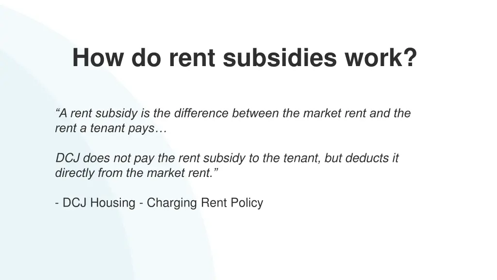 how do rent subsidies work