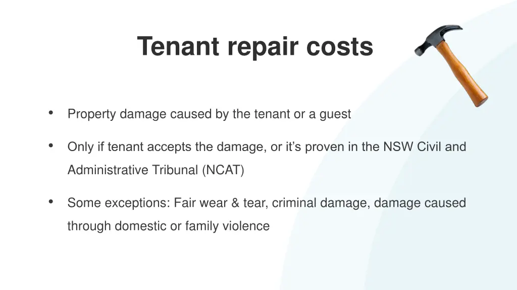 tenant repair costs