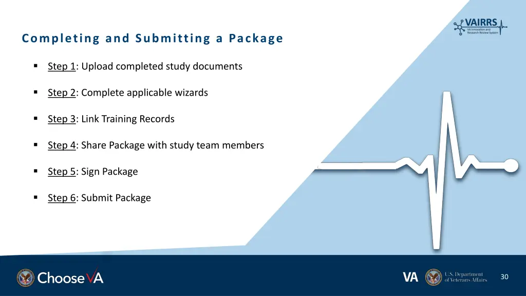 completing and submitting a package