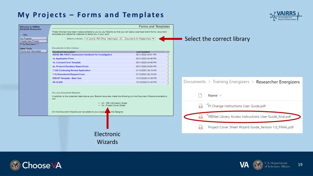 my projects forms and templates