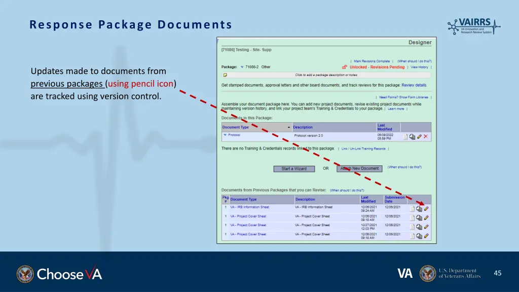 response package documents