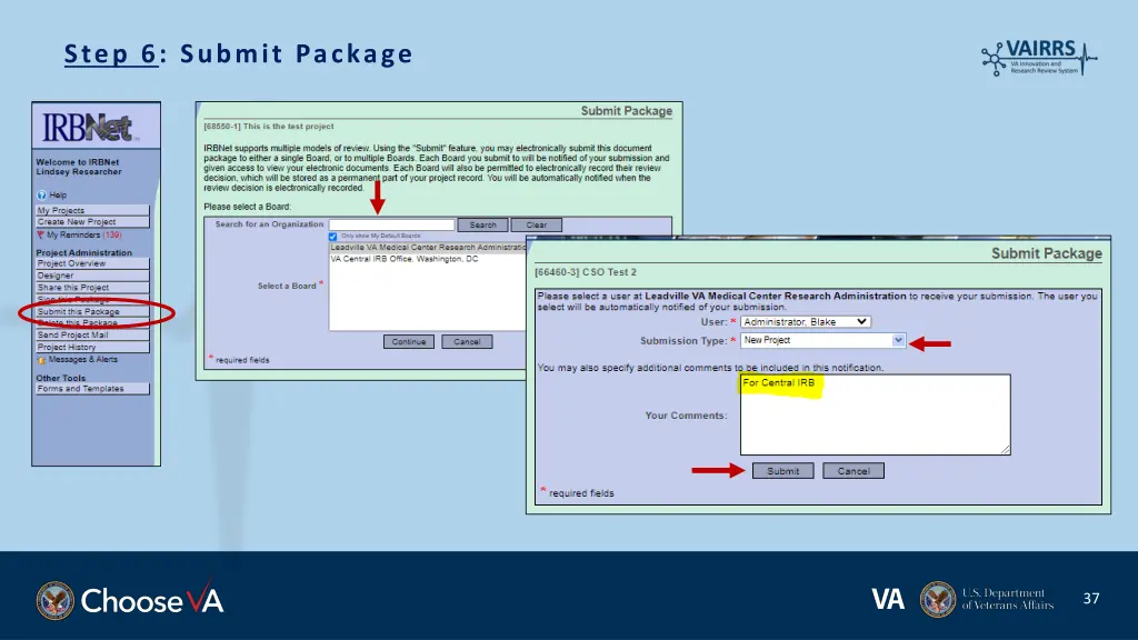 step 6 submit package