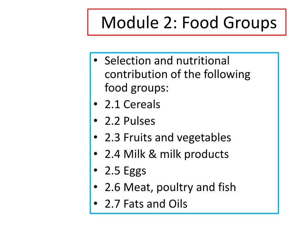 module 2 food groups