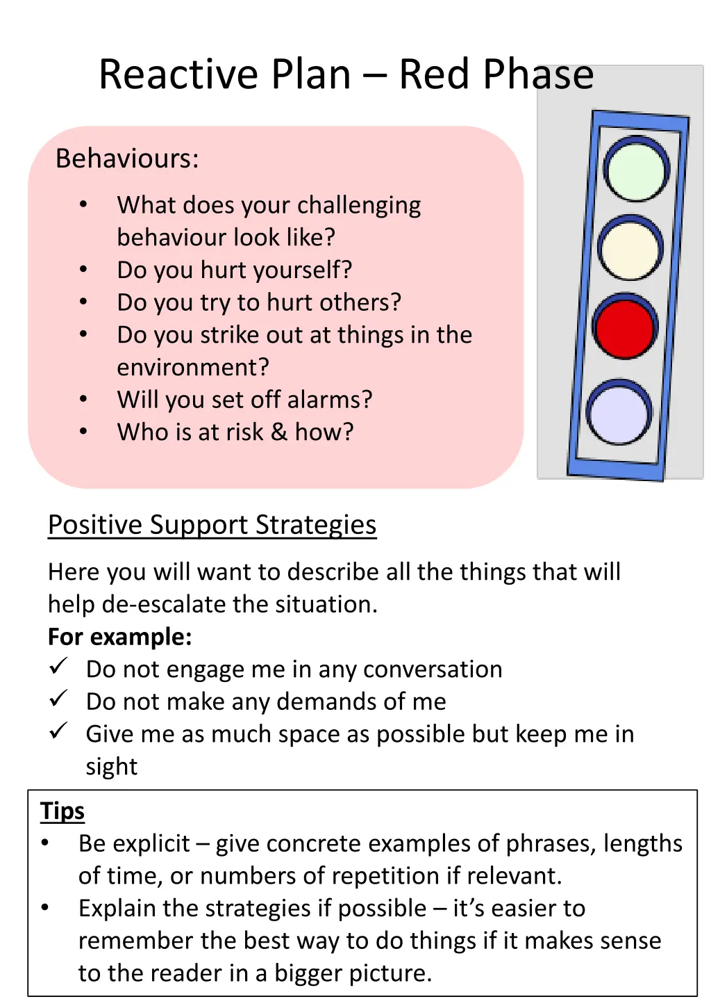 reactive plan red phase