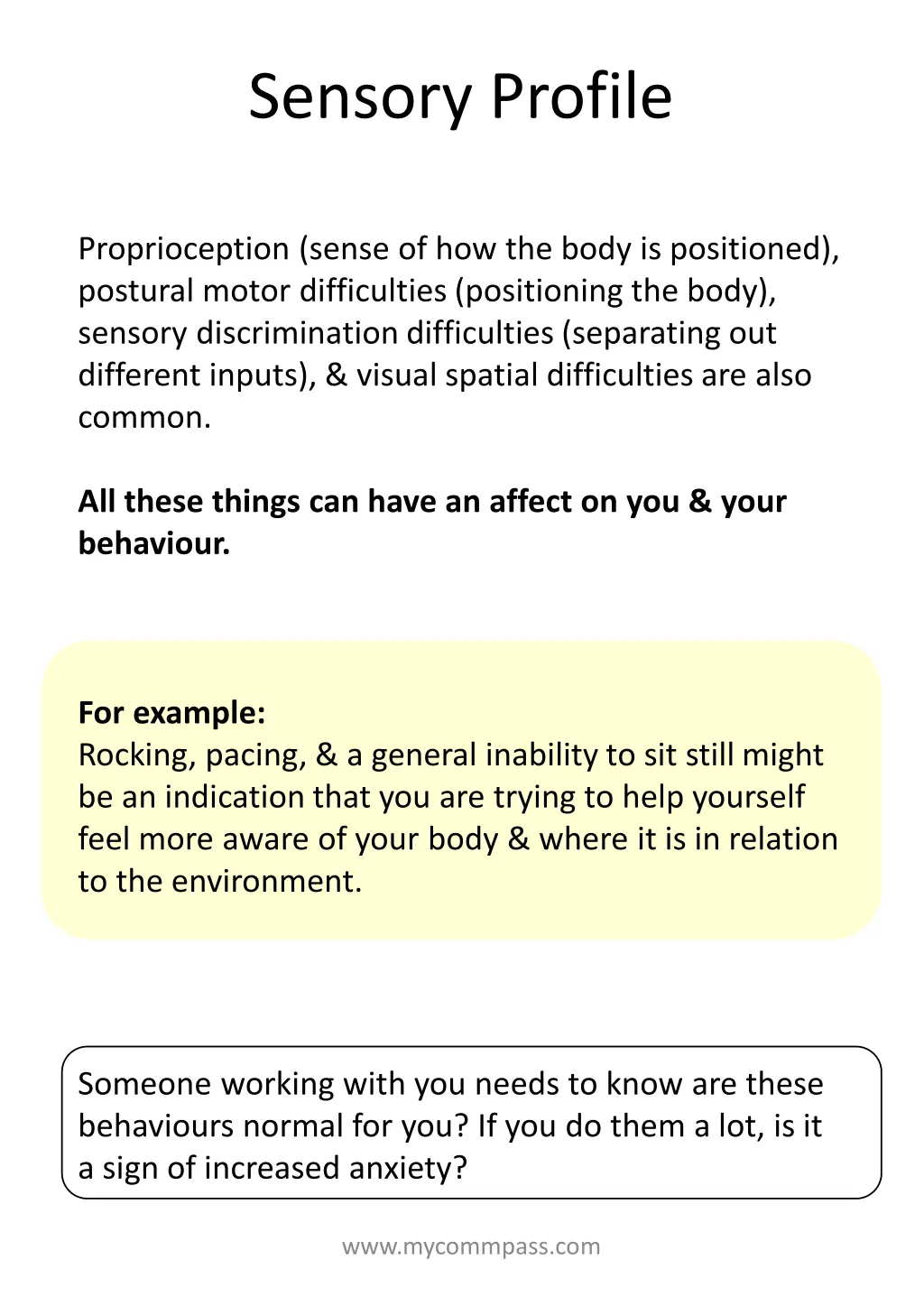 sensory profile 2