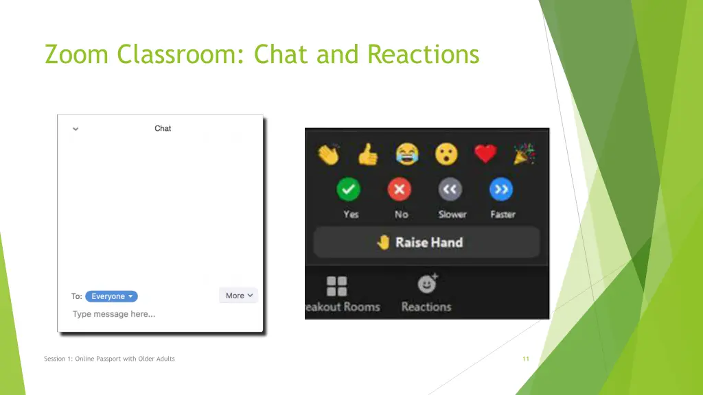 zoom classroom chat and reactions