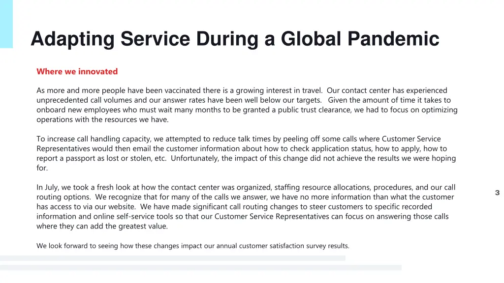 adapting service during a global pandemic