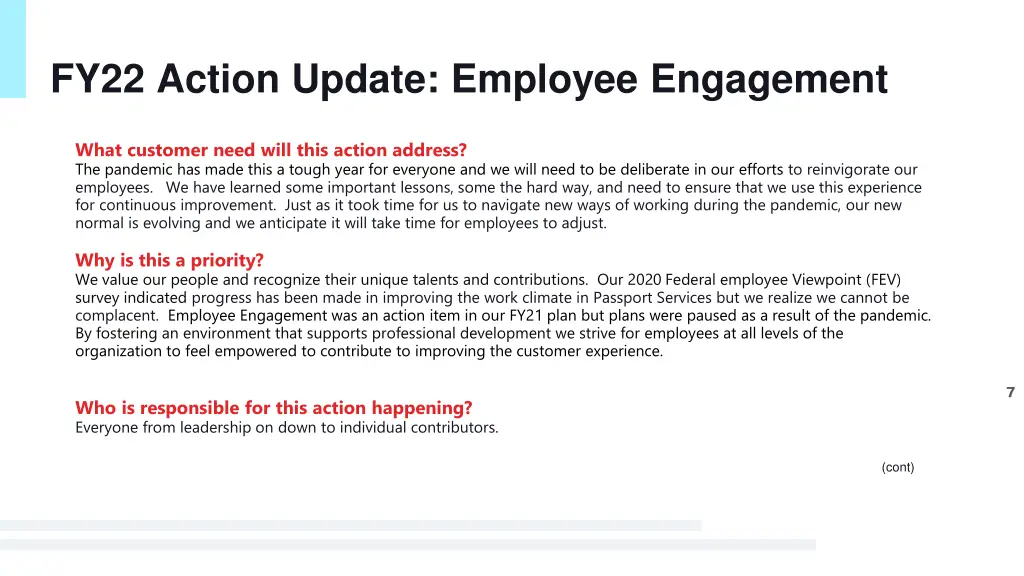 fy22 action update employee engagement