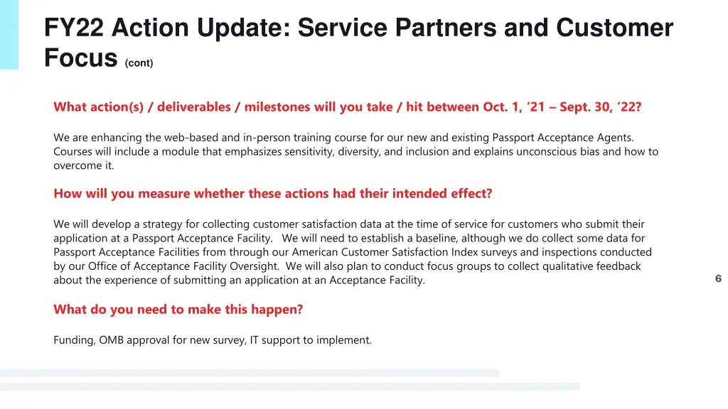 fy22 action update service partners and customer