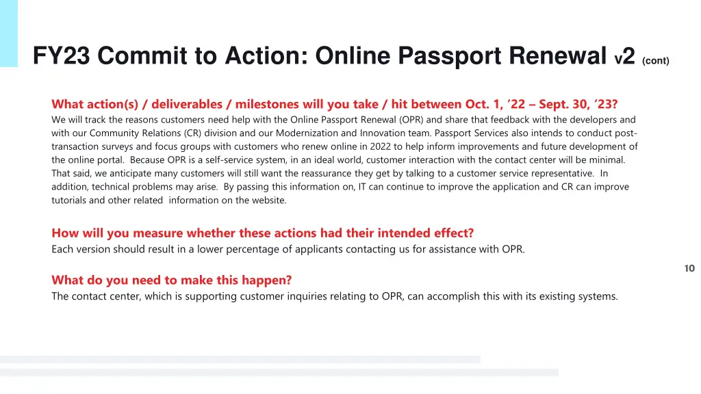 fy23 commit to action online passport renewal