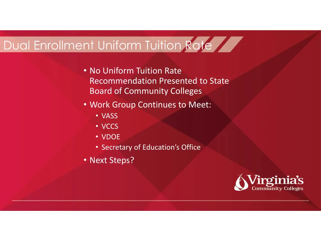 dual enrollment uniform tuition rate