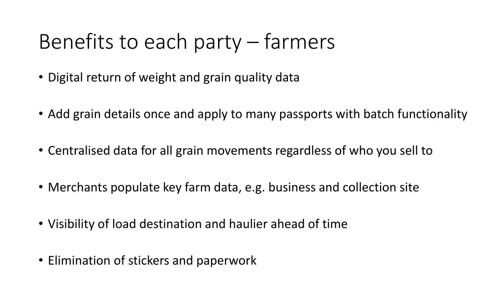 benefits to each party farmers