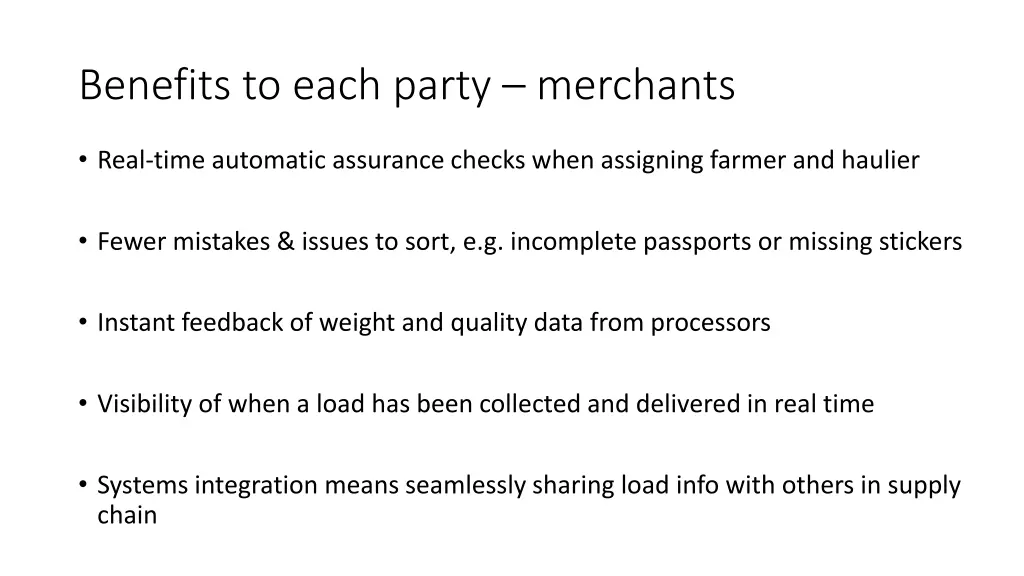 benefits to each party merchants