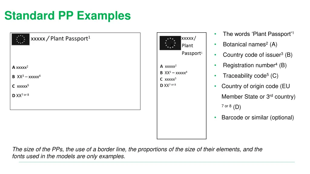 standard pp examples