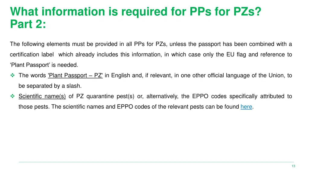 what information is required for pps for pzs part 1