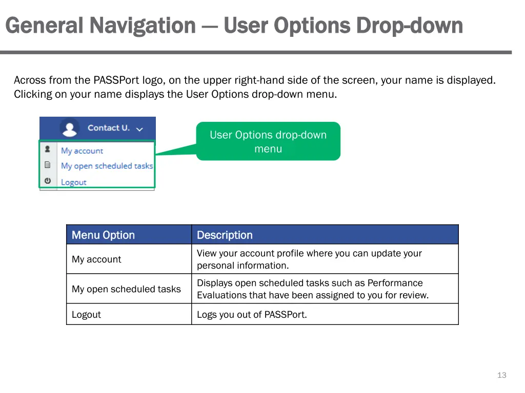 general navigation general navigation user