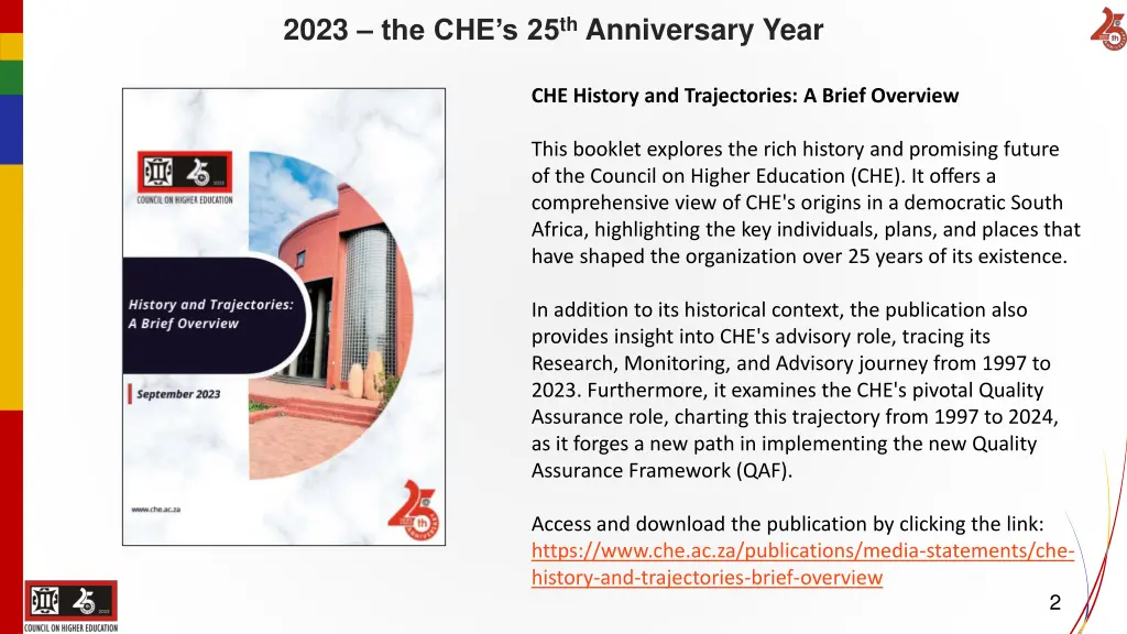 2023 the che s 25 th anniversary year