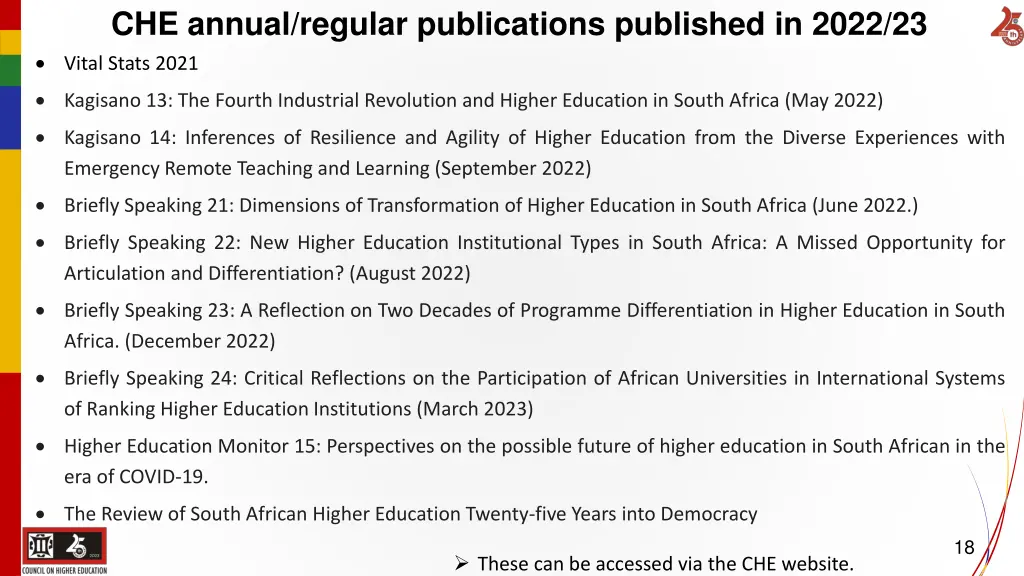 che annual regular publications published in 2022