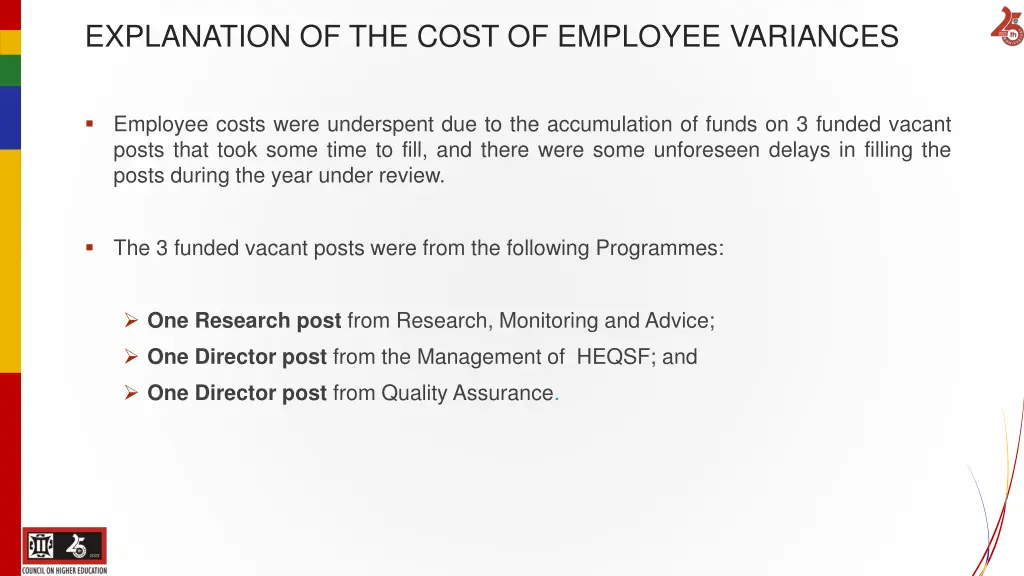 explanation of the cost of employee variances