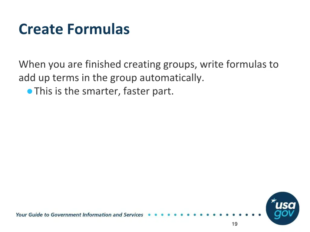 create formulas