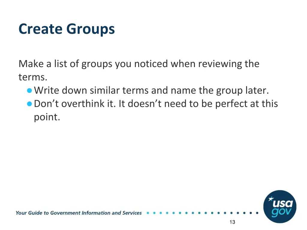 create groups